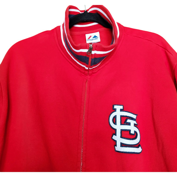 Vintage VTG Majestic St. Louis Cardinals Men's Full Zip Fleece Lined Logo Jacket - Picture 3 of 7